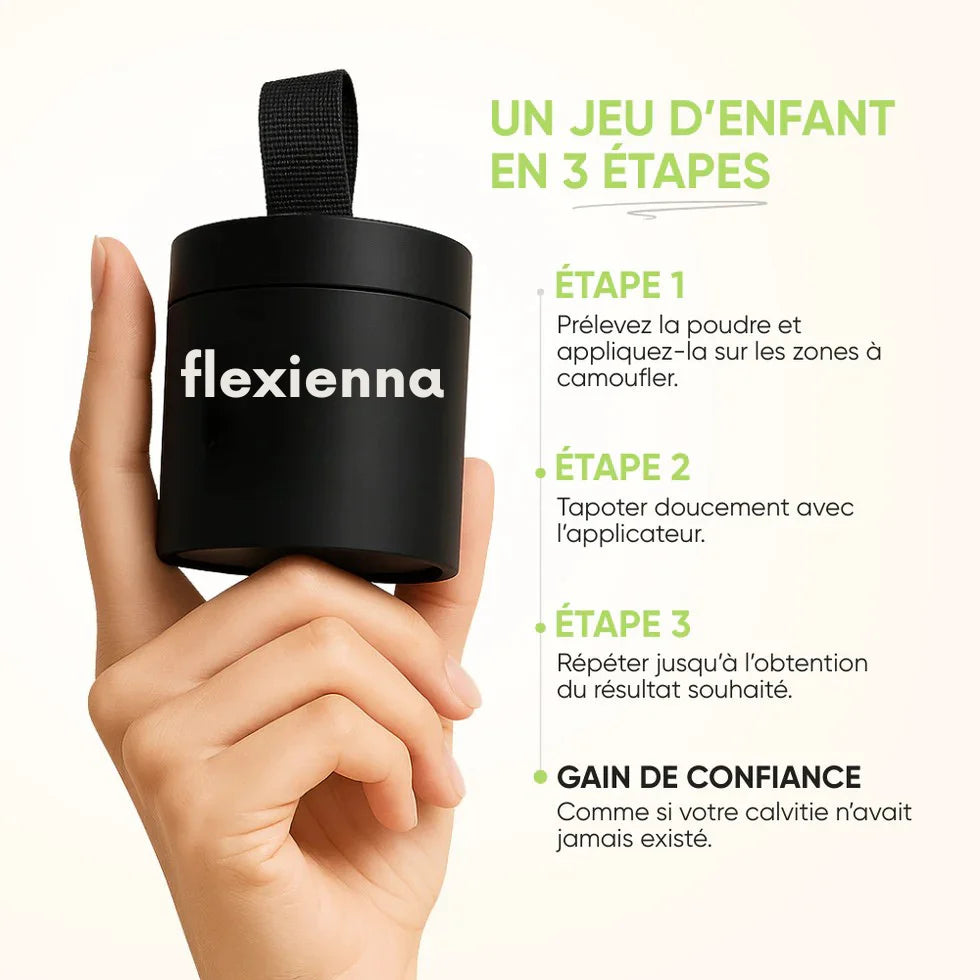 Poudre Capillaire Flexienna™ – Camouflez instantanément les zones sans cheveux