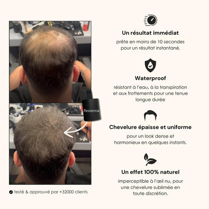 Poudre Capillaire Flexienna™ – Camouflez instantanément les zones sans cheveux